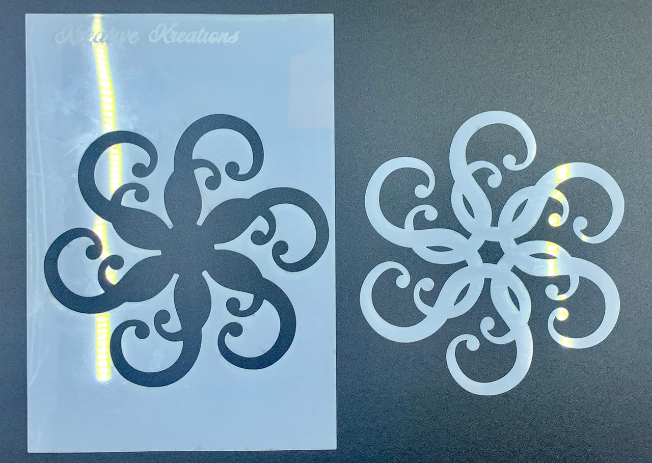 Kaleidoscope Swirls 4” x 6”  Stencil + Mask